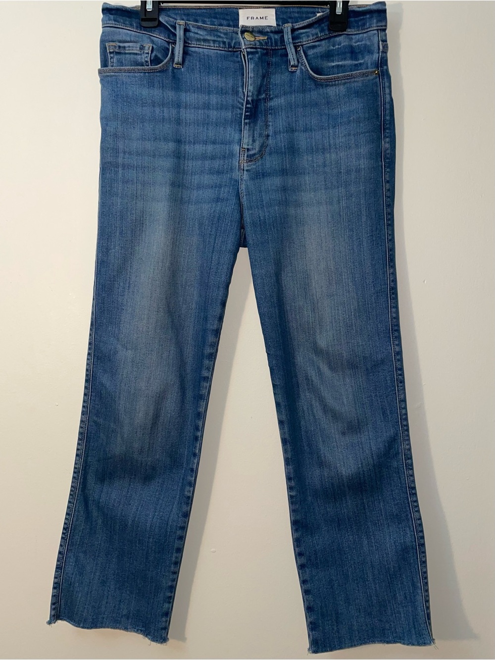 FRAME Women’s Le Sylvie Slender Straight Ankle Crop Medium Wash Denim Jeans